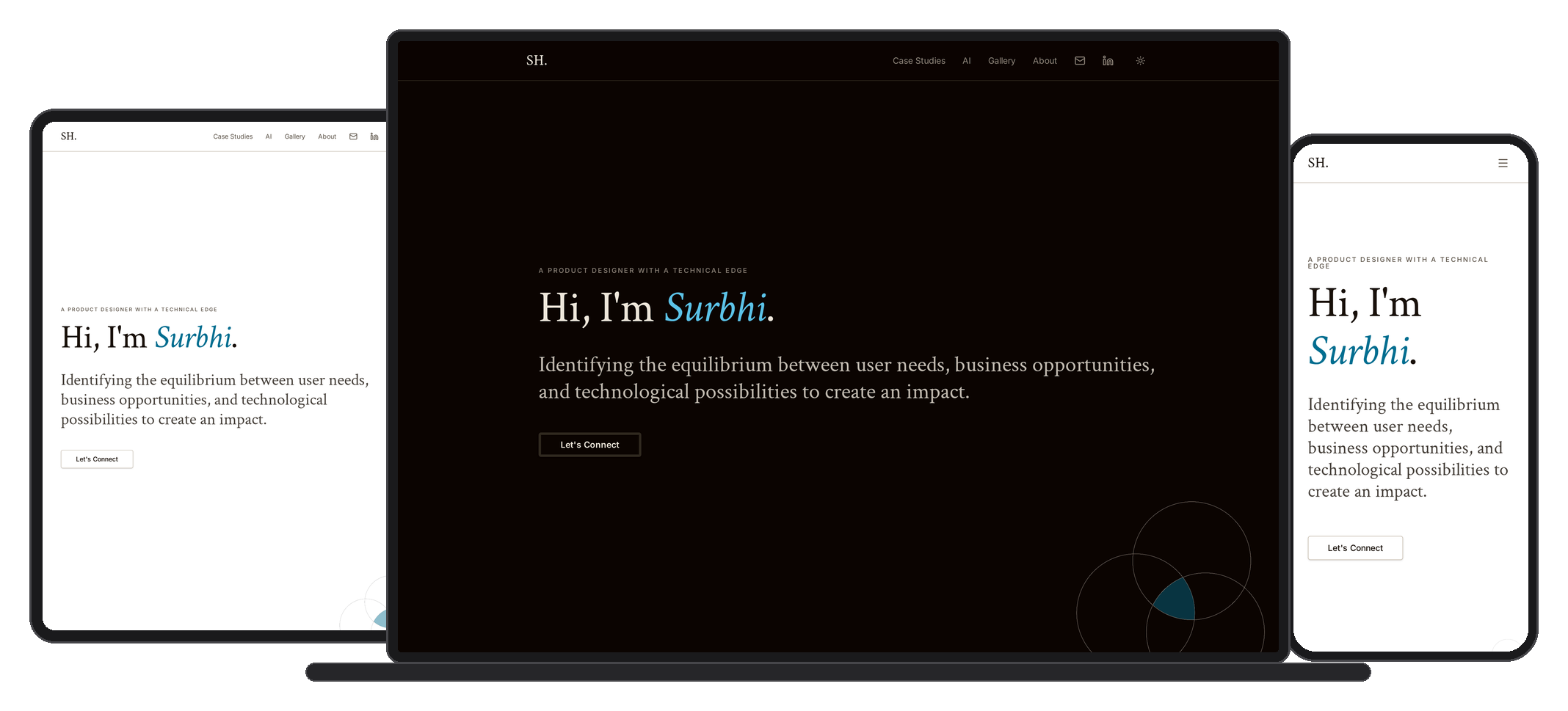 AI-first product designer's portfolio, designed and vibe coded on Lovable