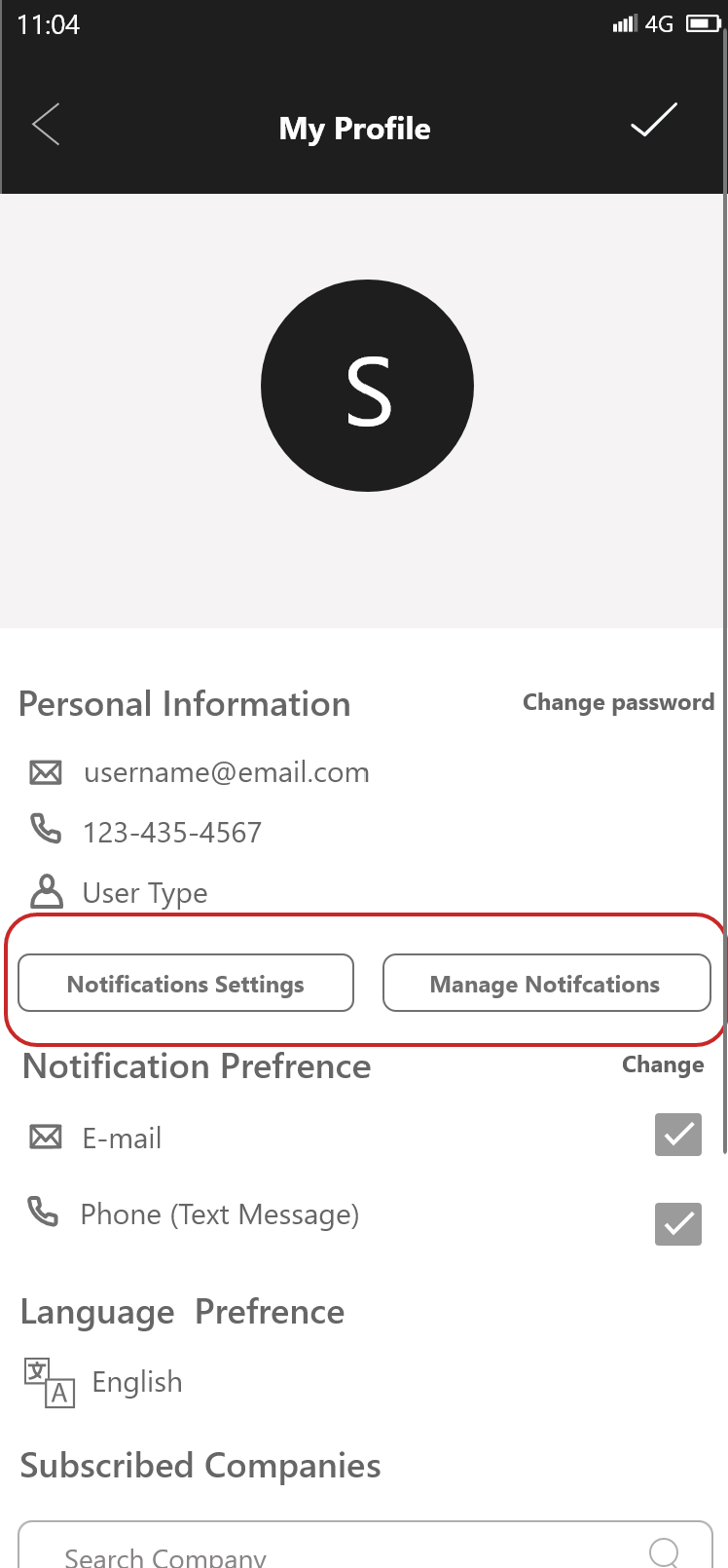 Mobile notification settings changes
