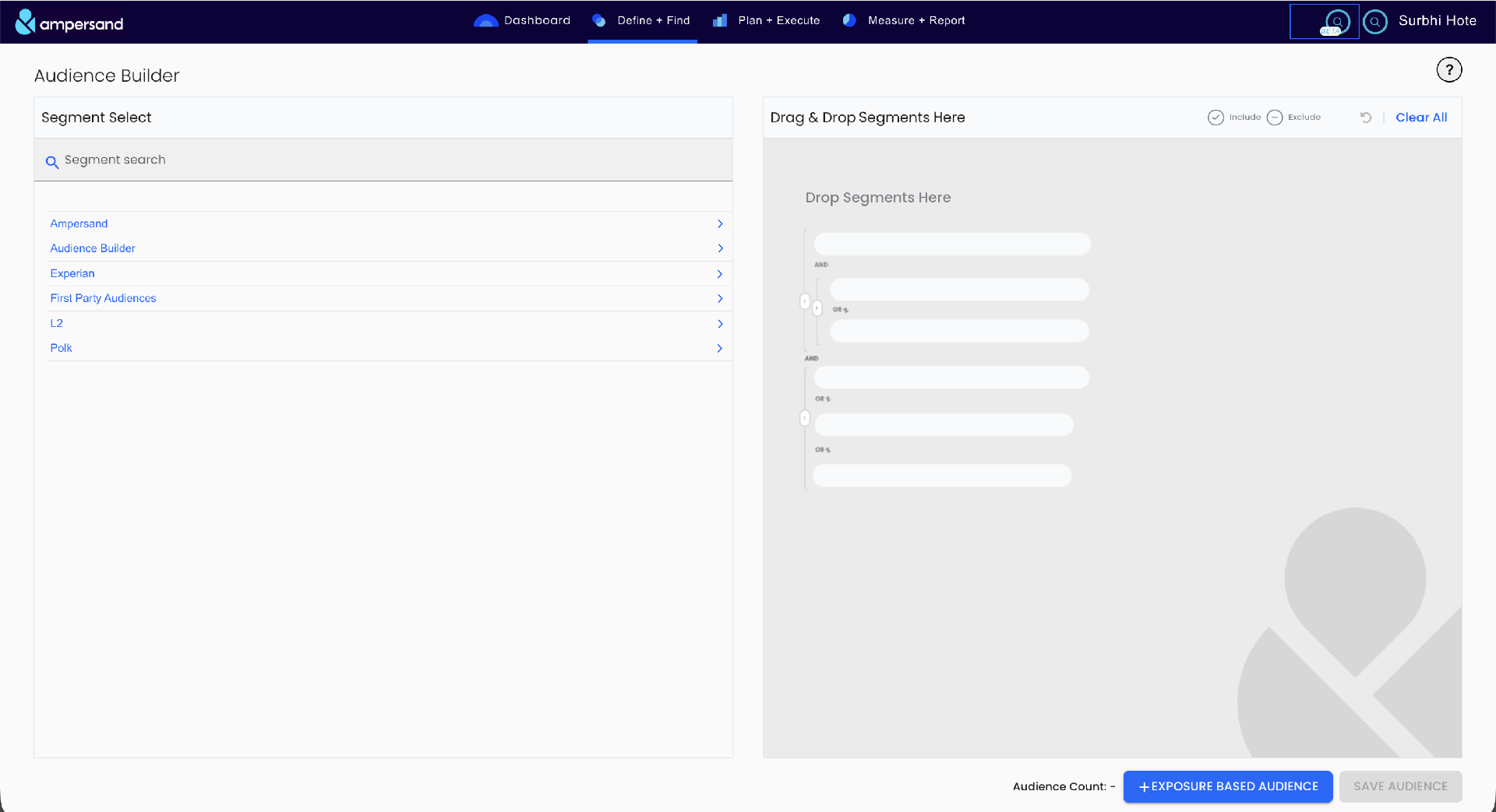 Audience Builder final screen