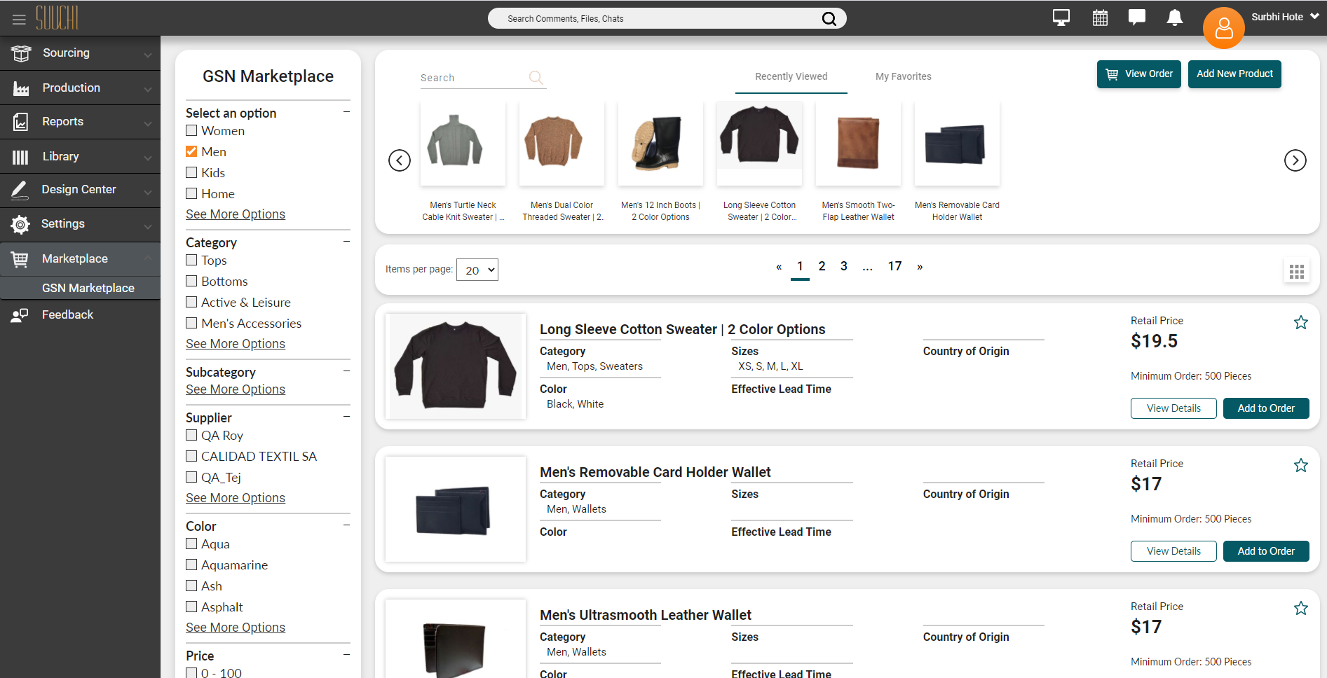 GSN Marketplace — list view