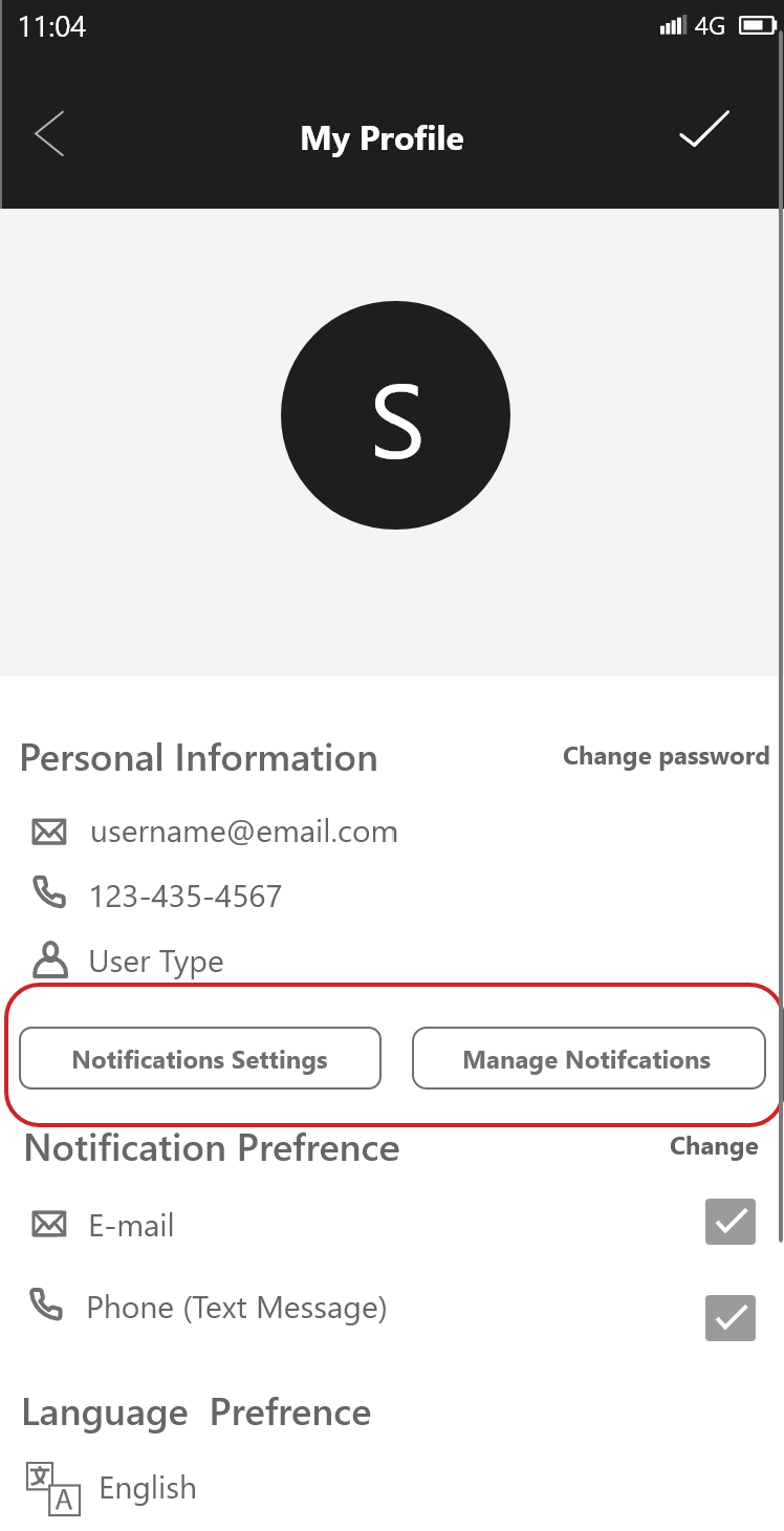 Mobile notification settings changes